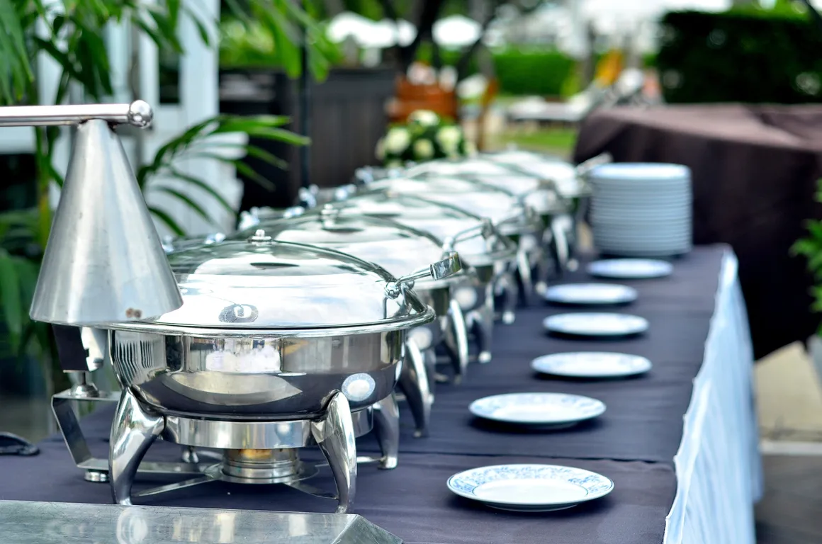 Ethiopian catering spices and sauces prepared for an event